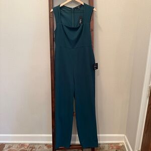 NWT Lulus Enticing Endeavors Emerald Green Jumpsuit - Size XL